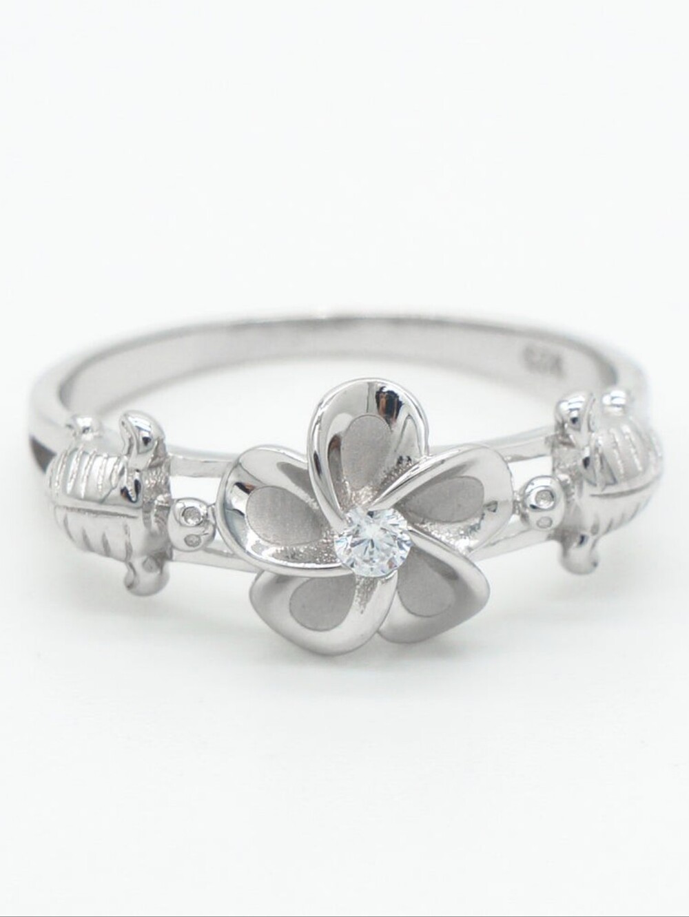 Sterling Silver Floral Plumeria Ring